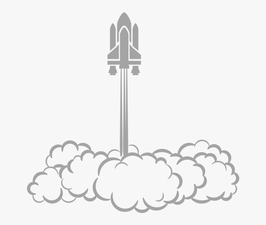 Line Art,angle,monochrome Photography - Rocket Launch Clip Art, Transparent Clipart