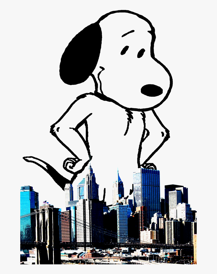 Giant Snoopy Protects New York City By Bradsnoopy97 - Snoopy In New York, Transparent Clipart