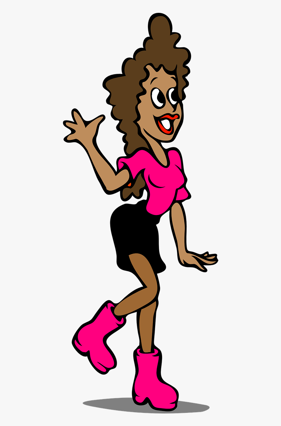 Woman African Girl Free Picture - Person Waving Hi Animated, Transparent Clipart