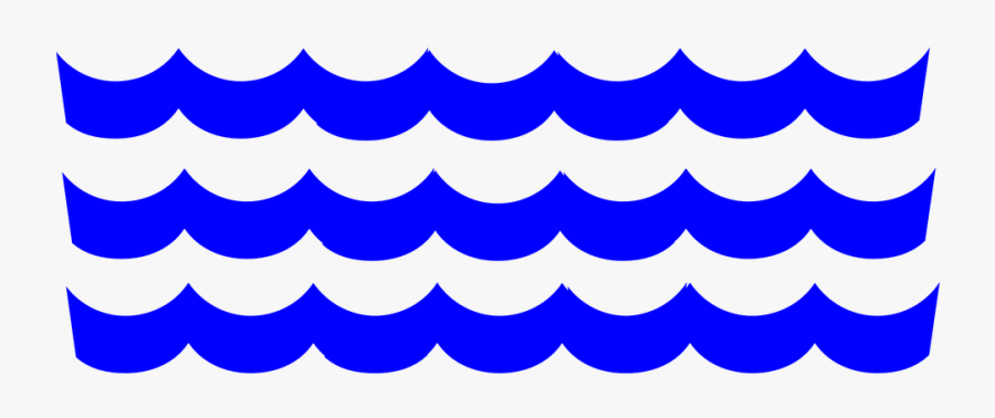 Waves, Blue, Pattern, Water - Clip Art Blue Waves, Transparent Clipart