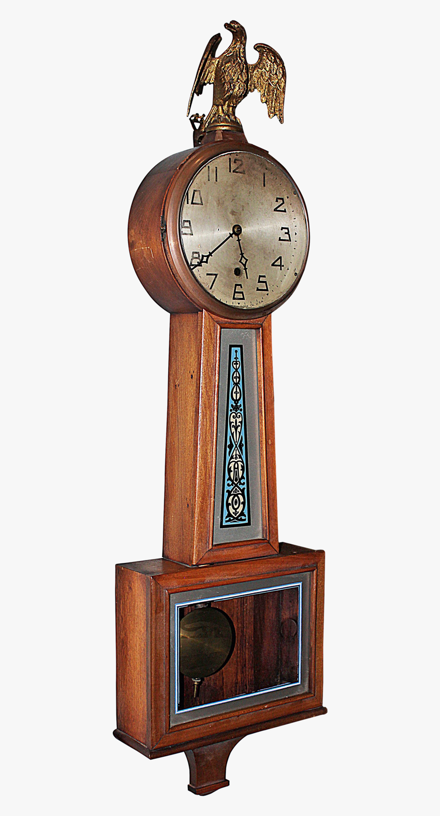 Banjo Clock Transparent Background - Quartz Clock, Transparent Clipart
