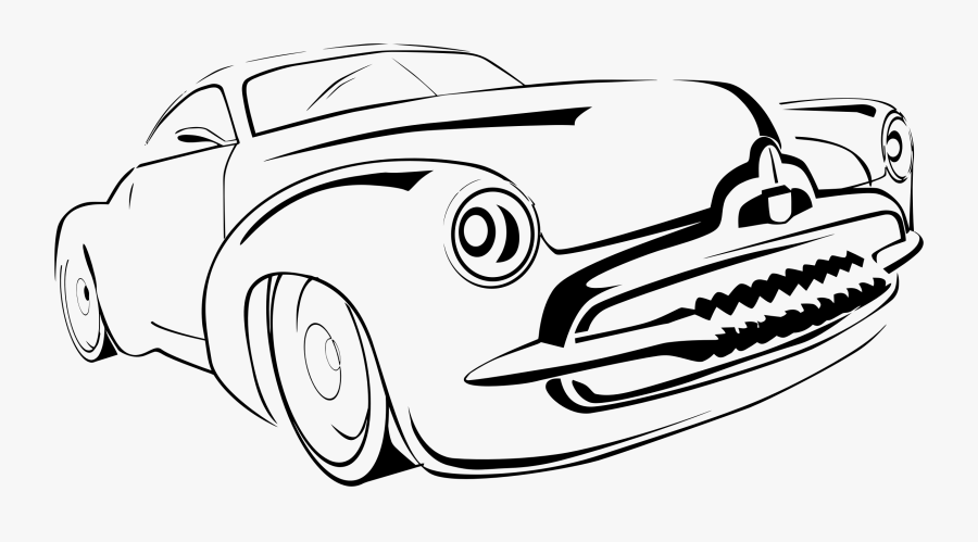 Classic Car Clipart Transparent - Classic Car Line Art, Transparent Clipart