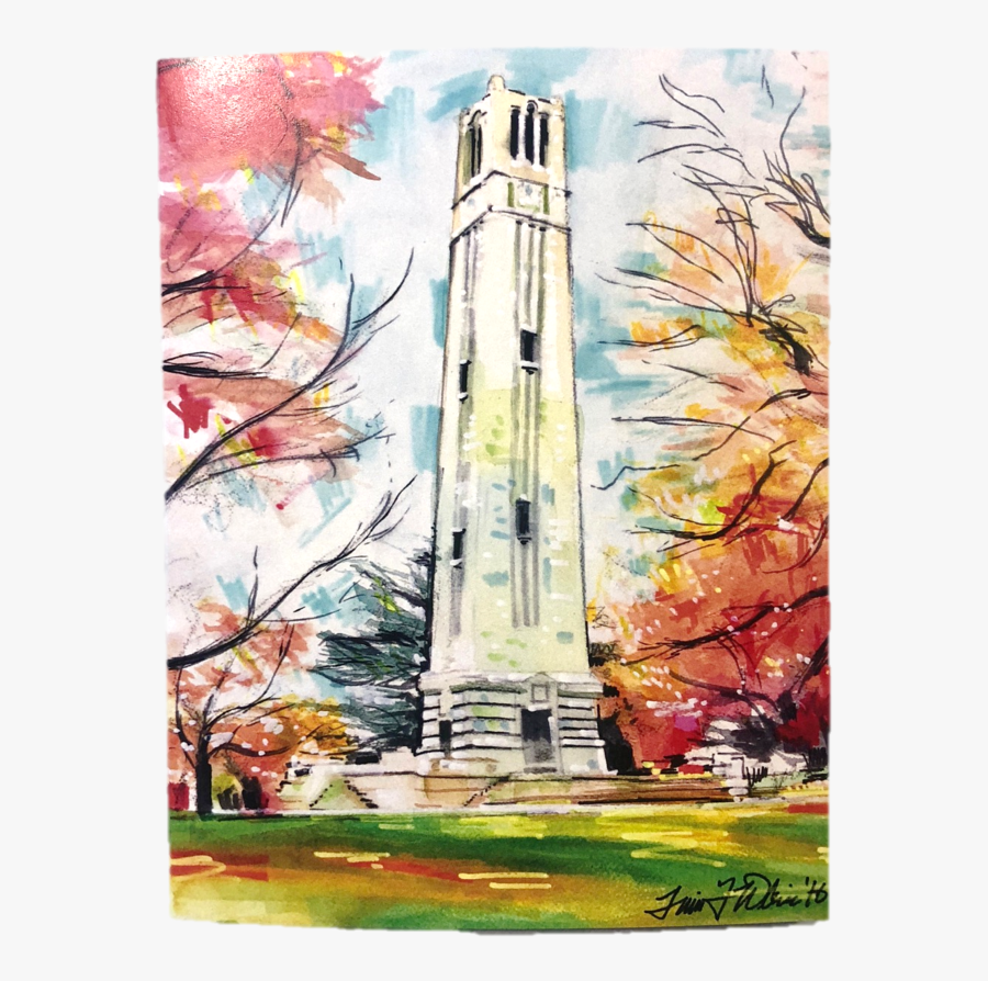 Ball State Bell Tower Png - Nc State Bell Tower Painting, Transparent Clipart