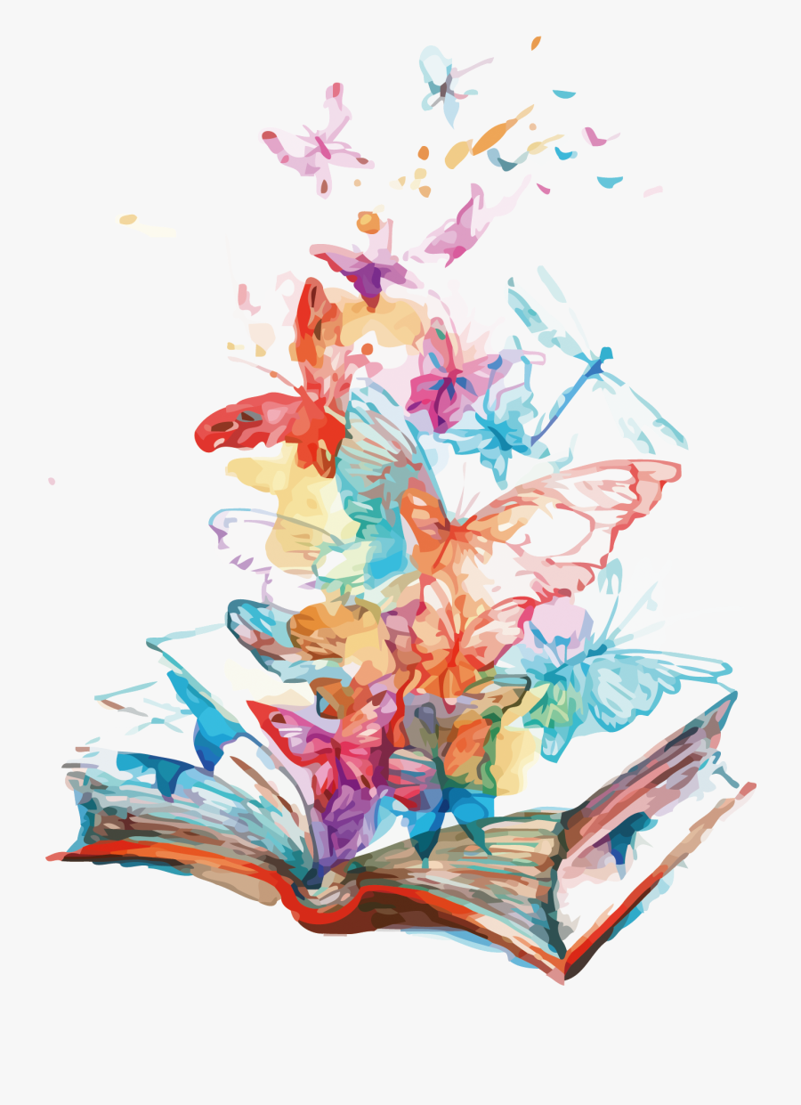 Transparent Book Vector Png - Open Book Watercolor Png, Transparent Clipart