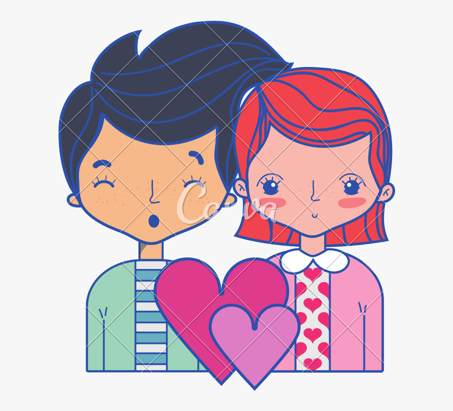 Clip Art Cartoon Character Couple - Cartoon, Transparent Clipart