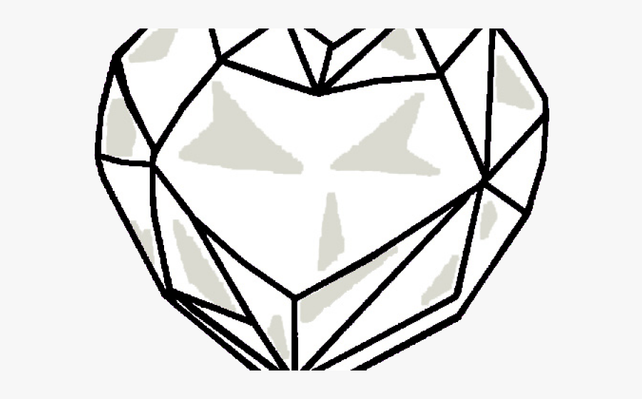Heart Crystal Black And White, Transparent Clipart