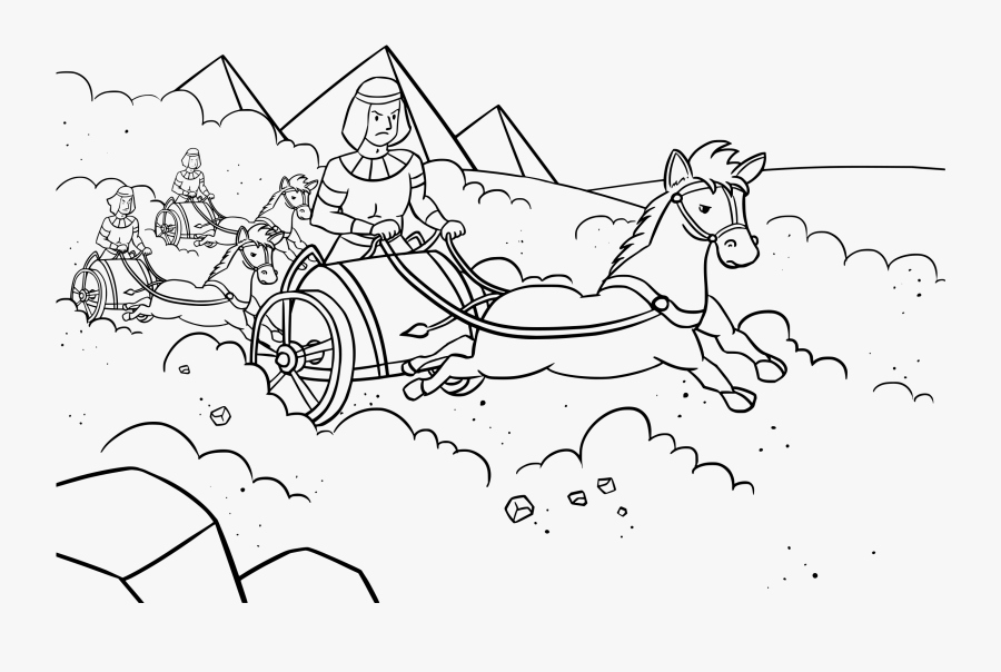 Pharaoh"s Army Coloring Pages Chariot - Coloring Page Of Pharaoh In Chariots, Transparent Clipart