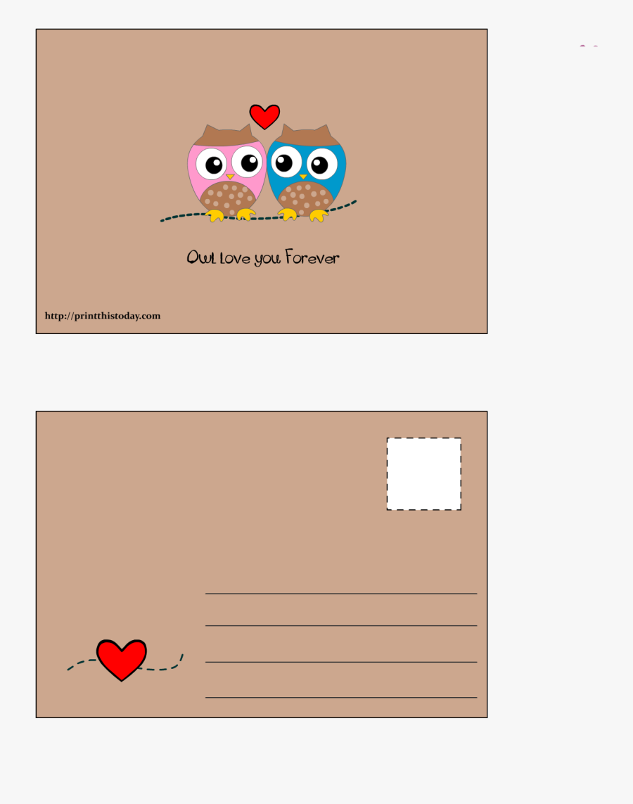 Owl Love You Forever Postcard - Postcard I Love You, Transparent Clipart