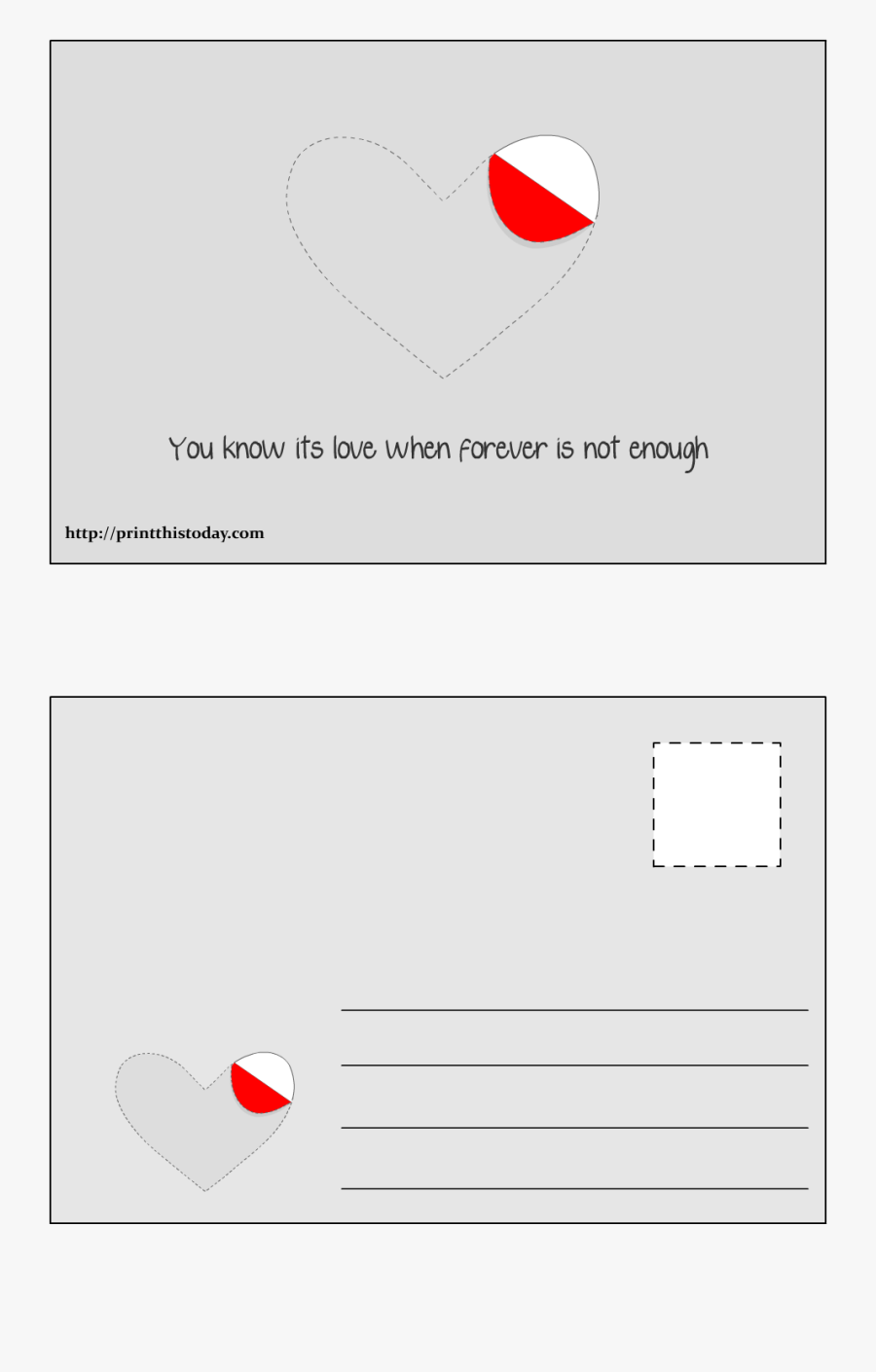 Free Printable Love Postcard - Illustration, Transparent Clipart