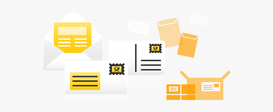 Buehne Brief Postkarte Gelb - Graphic Design, Transparent Clipart