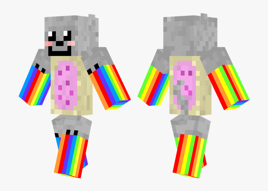 Nyan Cat Clipart Nysn - Nyan Cat Skin Minecraft, Transparent Clipart