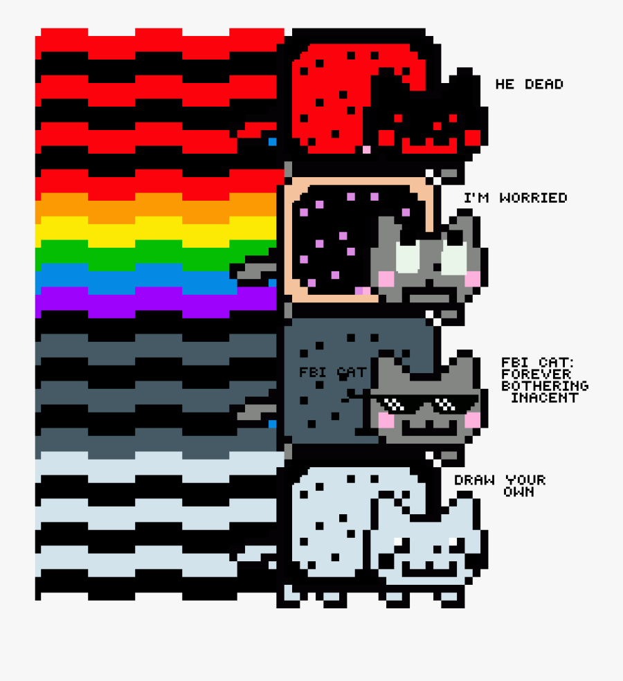 Transparent Nyan Cat Transparent Png - Nyan Cat Easy Drawing, Transparent Clipart