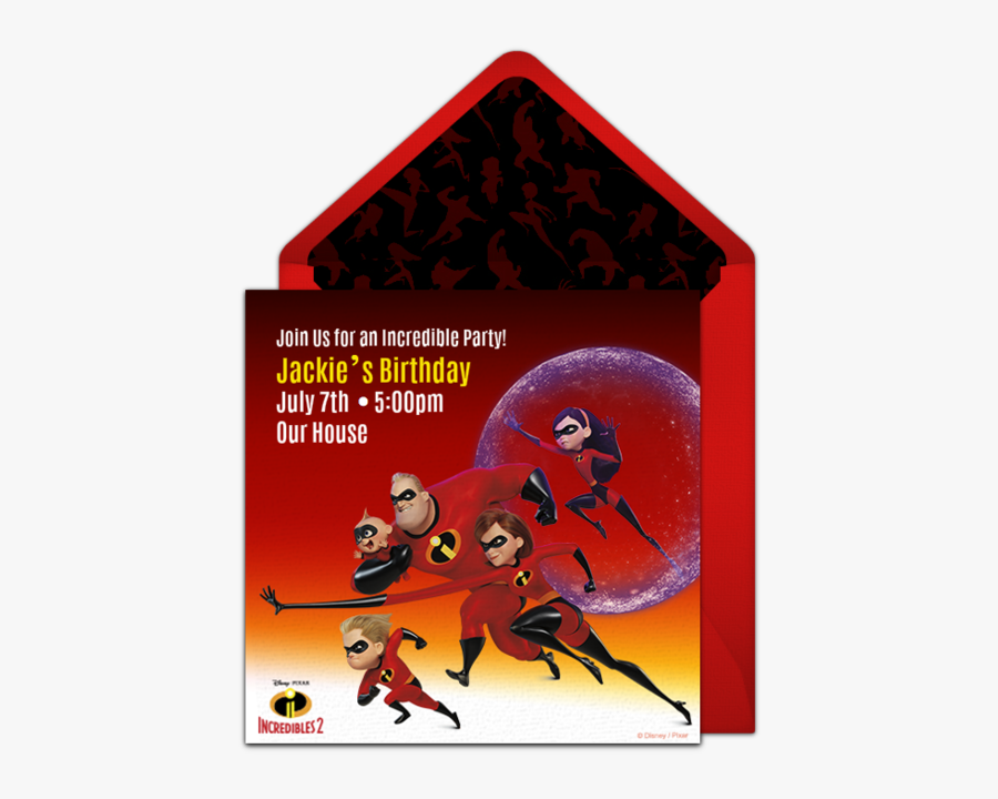 Incredibles 2 Themed Birthday Party, Transparent Clipart
