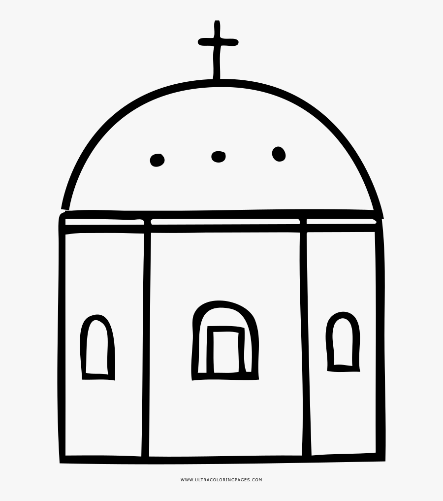 Santorini Church Steeple Coloring Page, Transparent Clipart