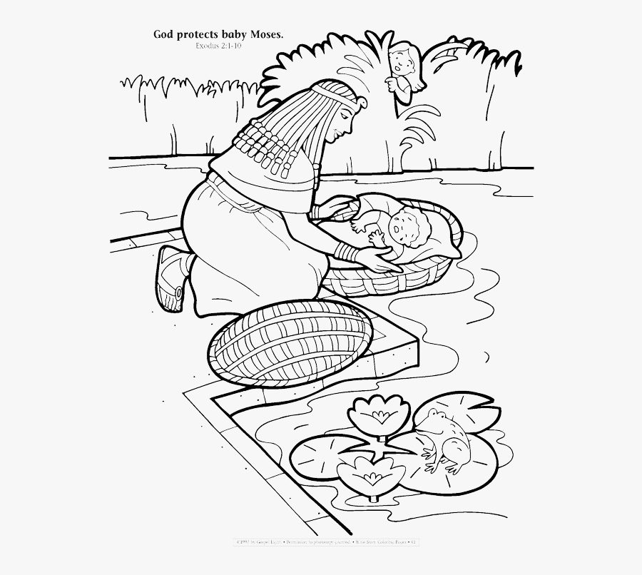 God Protects Moses Coloring Page, Transparent Clipart