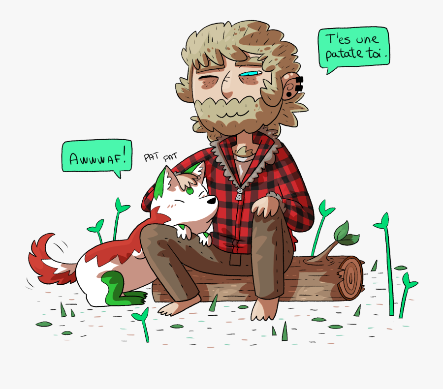 Dog And Lumberjack - Cartoon, Transparent Clipart