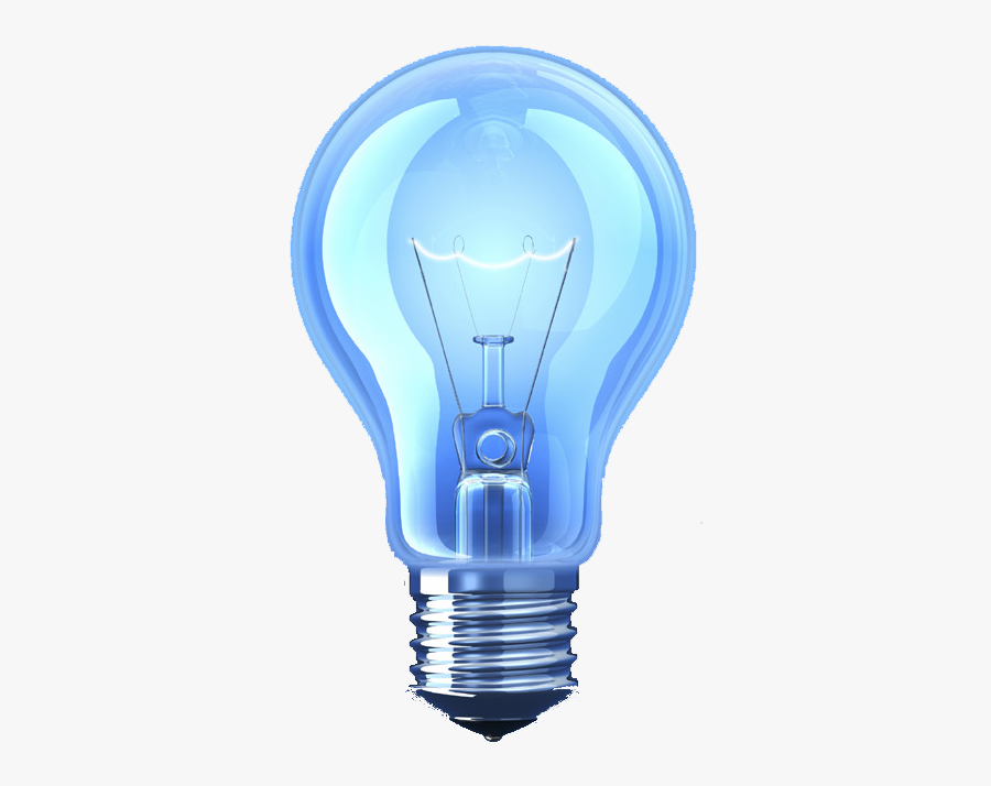 Blue Light Lamp Lighting Incandescent Bulb Clipart - Transparent Background Bulb Png, Transparent Clipart