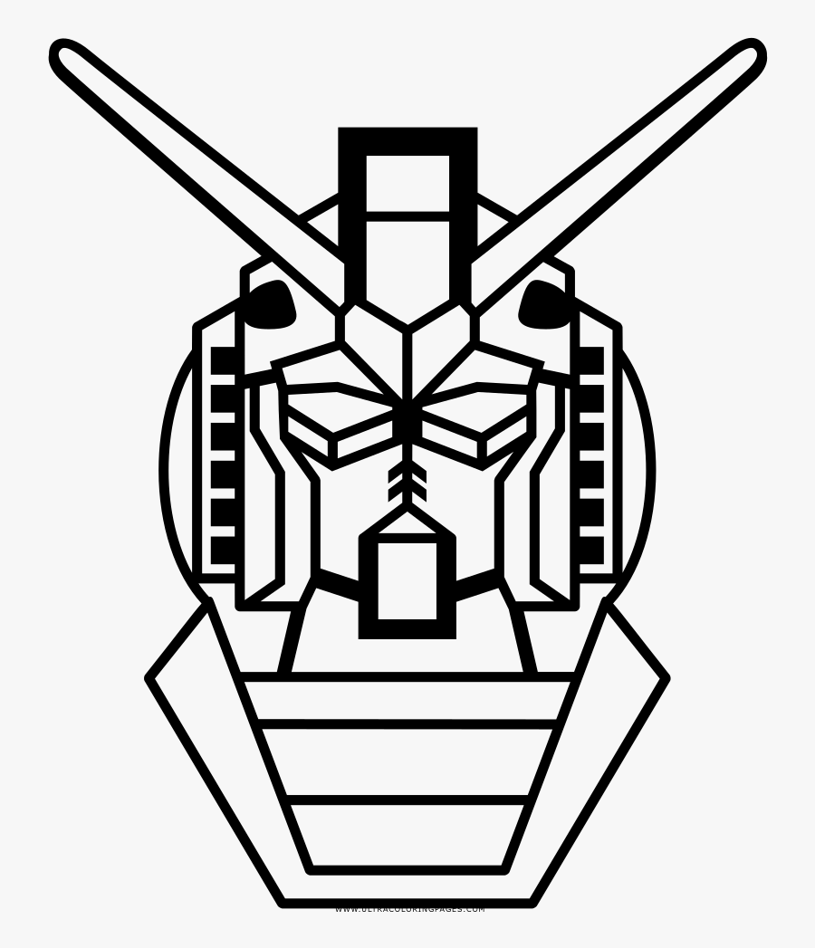 Robot Coloring Page - Gundam Black And White Png, Transparent Clipart
