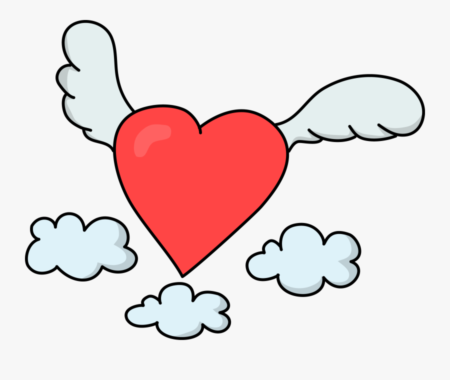 Free Flying Heart Cliparts - Flying Heart Clipart, Transparent Clipart