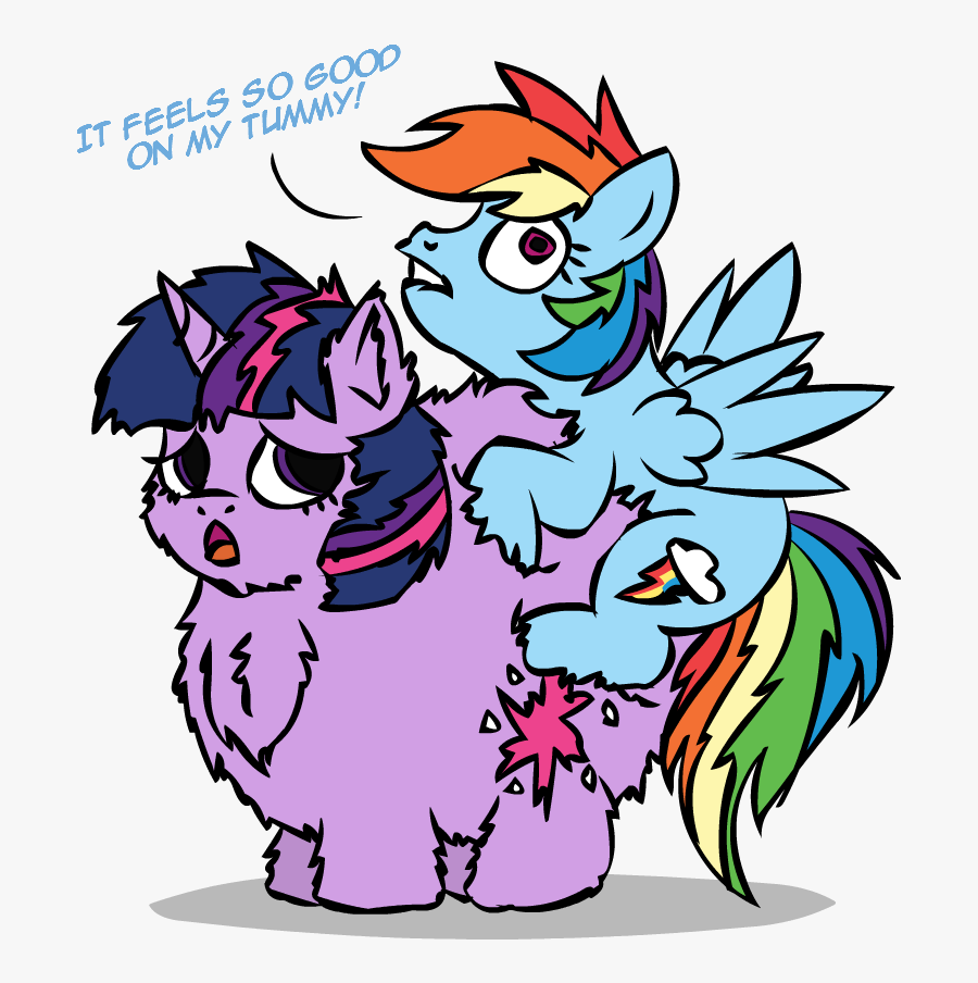 It Feels So Good On My Tummy Rainbow Dash Rarity Fluttershy - My Little Pony Fluffies, Transparent Clipart
