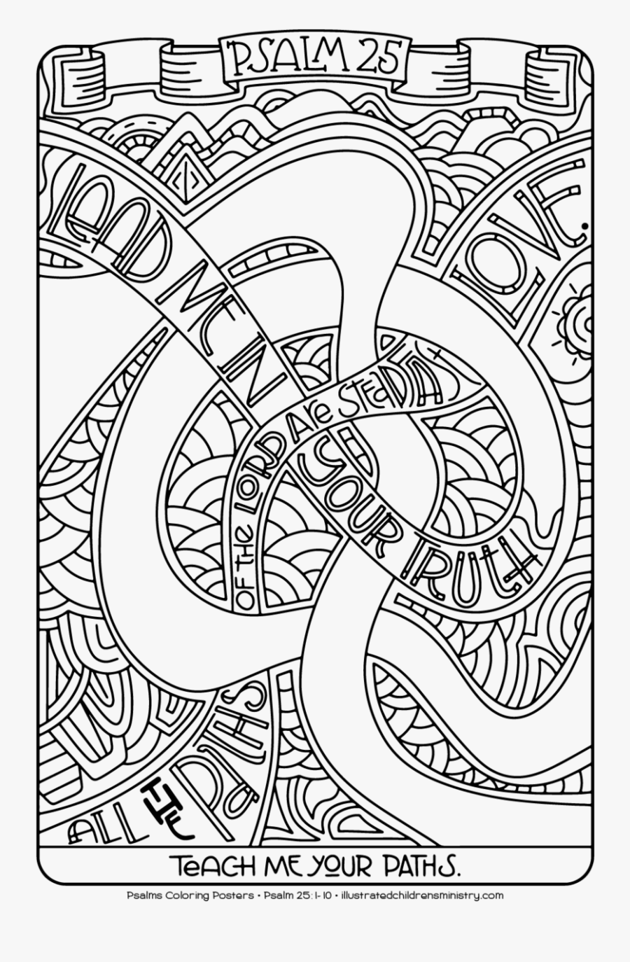 Lent Clipart Colour - Illustrated Children Ministry Colouring Pages Psalm, Transparent Clipart