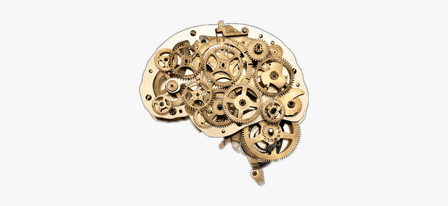 #brain #mechanism #gear #gold - Brain With Clock Gif, Transparent Clipart