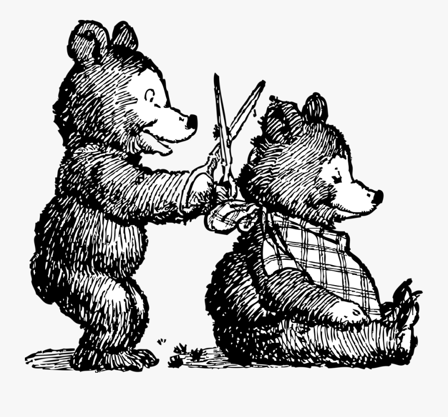 Bear Getting Haircut, Transparent Clipart