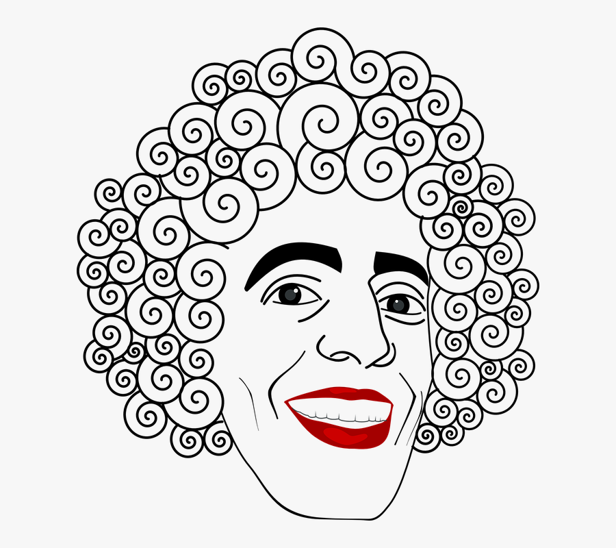 Clown, Face, Circus, Man, Val, Carnival, Wig - Curly Hair Clip Art, Transparent Clipart