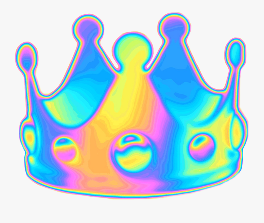 Holographic Holo Crown Emoji Queen Random Funny Selfie - Crown Emoji Transparent Background, Transparent Clipart