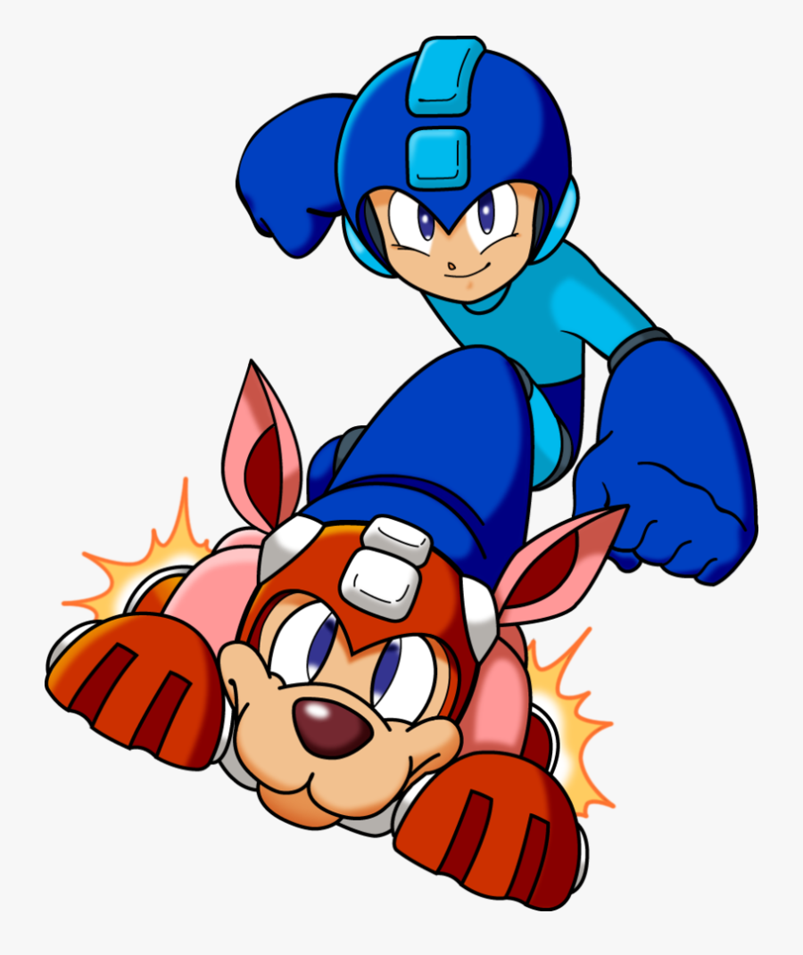 Collection Of Free Megaman Drawing Rush Download On - Mega Man And Rush, Transparent Clipart