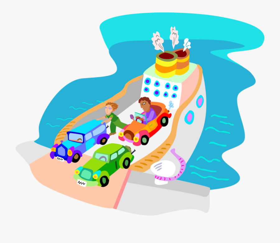 Clipart Boat Ferryboat - Cartoon Ferry Boat Clipart, Transparent Clipart