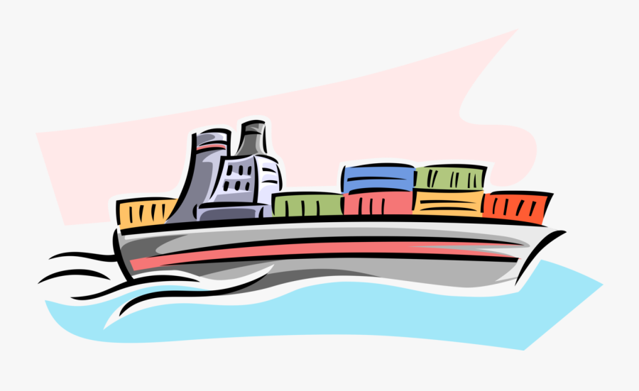 Cargo Ship Royalty Free Vector Clip Art Illustration