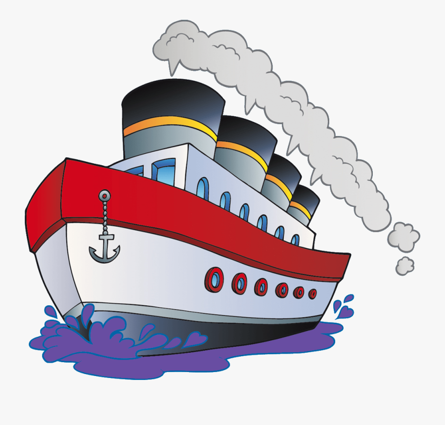 Steamboat Cartoon, Transparent Clipart