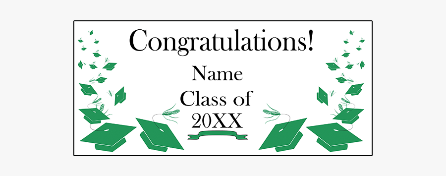 Clip Art Customized Graduation Banners Party - Illustration, Transparent Clipart