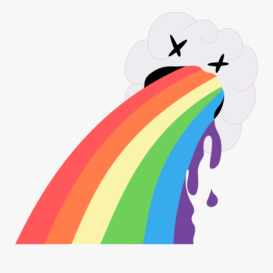 #rainbow #barf #rain #dead #cloud #snapchat #freetoedit - Rainbow Vomit Png, Transparent Clipart