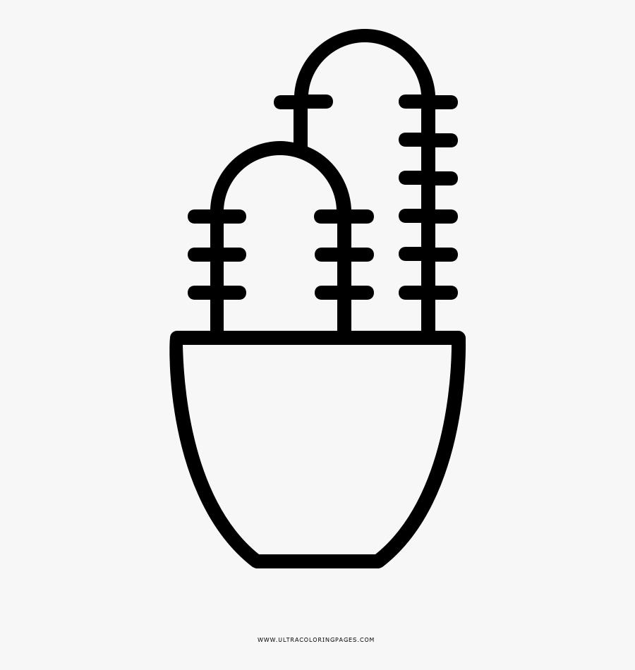 Cactus Coloring Page, Transparent Clipart