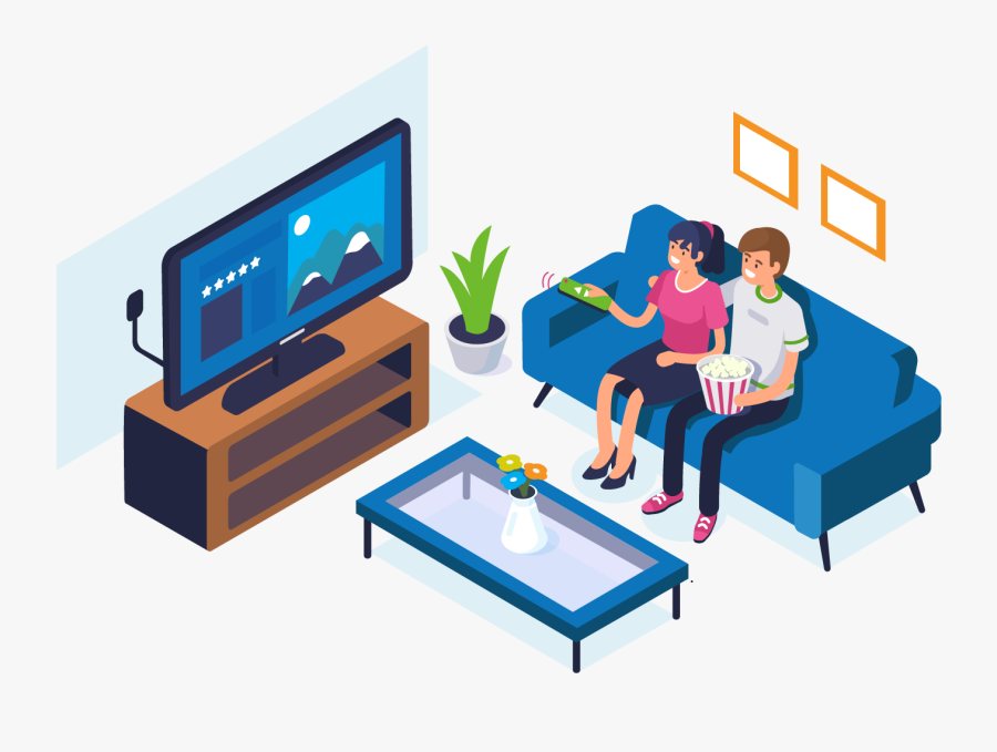 Couple Watching Tv Template