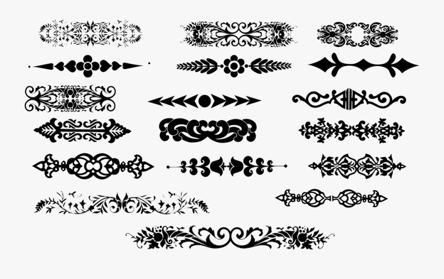 Ornamental Dividers, Floral, Flourish, Border, Frame - Vector Clip Art Design, Transparent Clipart