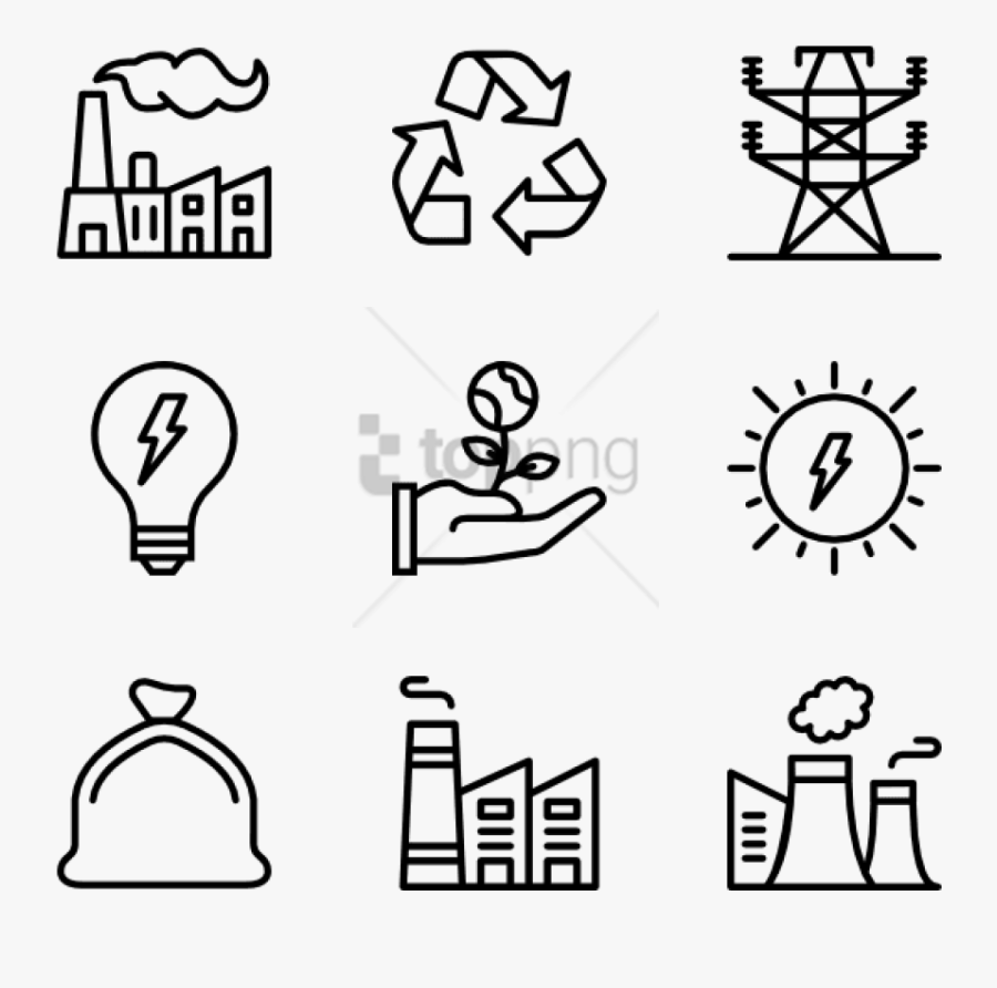 Icons For Renewable Energy, Transparent Clipart