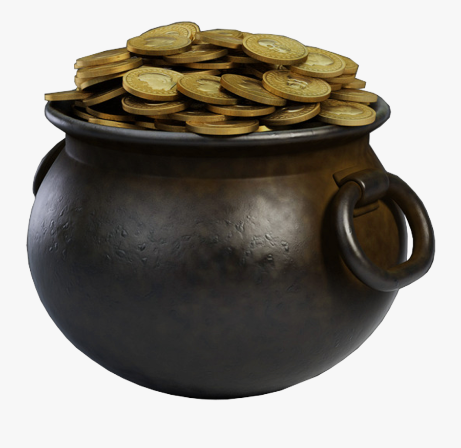 Turbosquid Gold Of Pot Leprechaun Coin Clipart - Pot Of Coins, Transparent Clipart