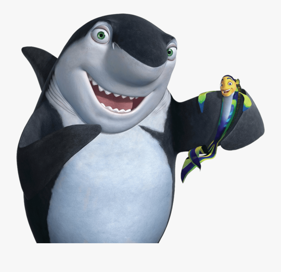 Lenny The Shark Holding Oscar - Vegetarian Shark From Shark Tale, Transparent Clipart