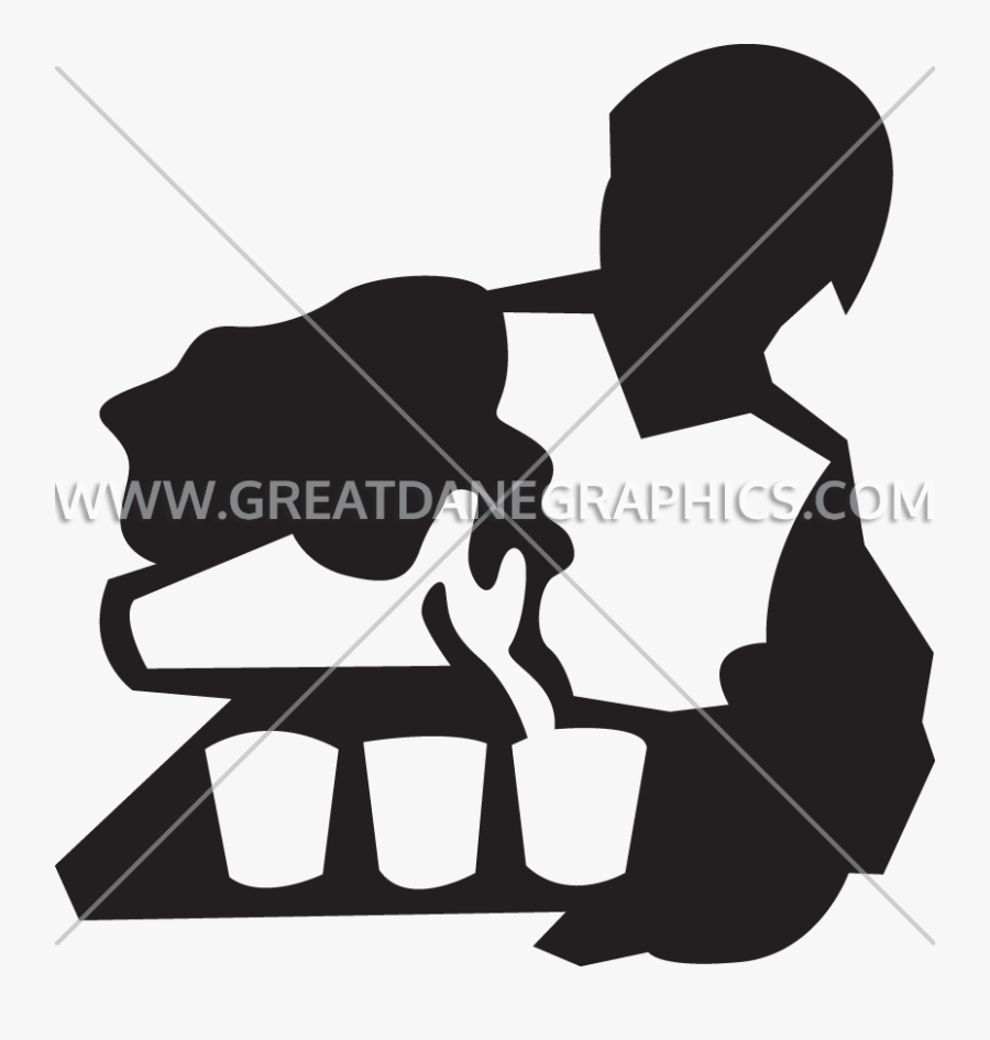 Bartender Vector Silhouette, Transparent Clipart