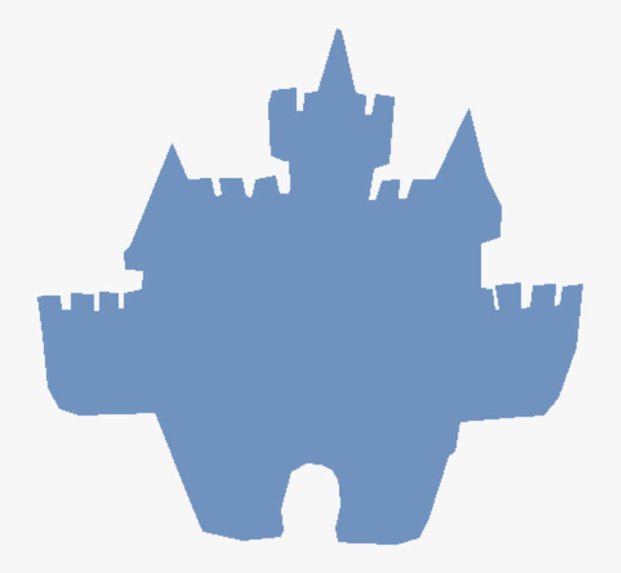 Silhouette,tree,castle - Cartoon Blue Castle, Transparent Clipart