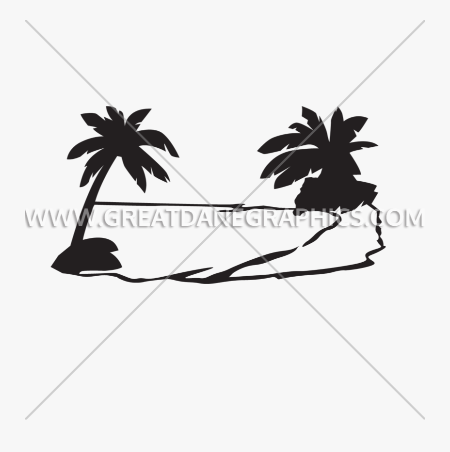 Beach Scene Black And White - Silhouette, Transparent Clipart
