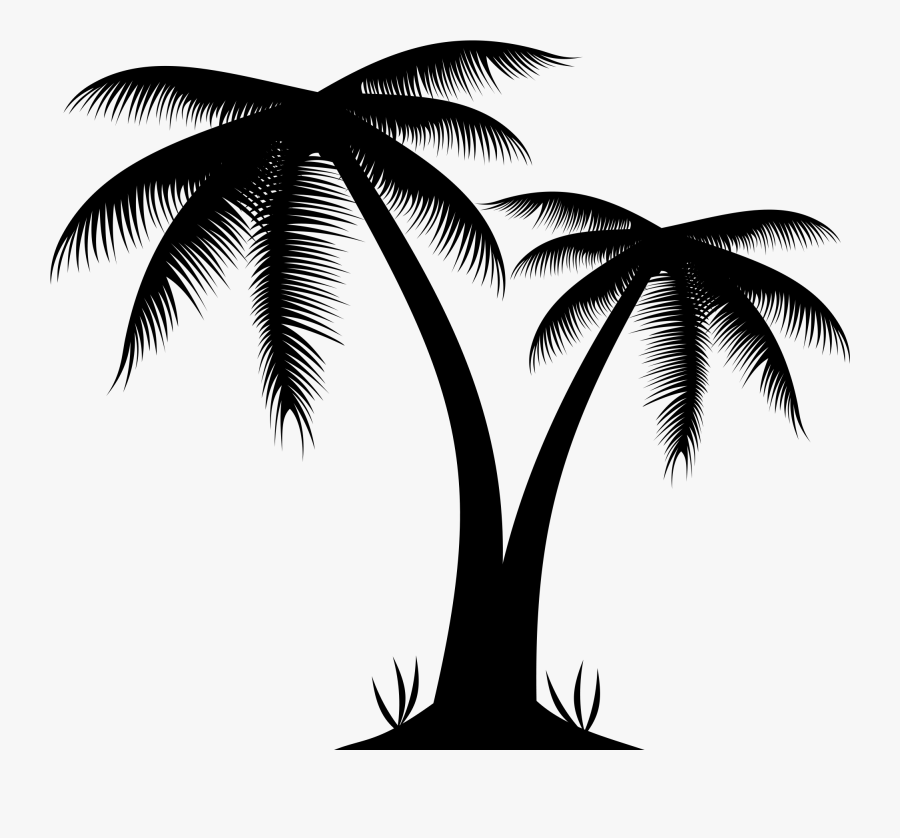 Arecaceae Tree Clip Art - Silhouette Palm Trees Png, Transparent Clipart
