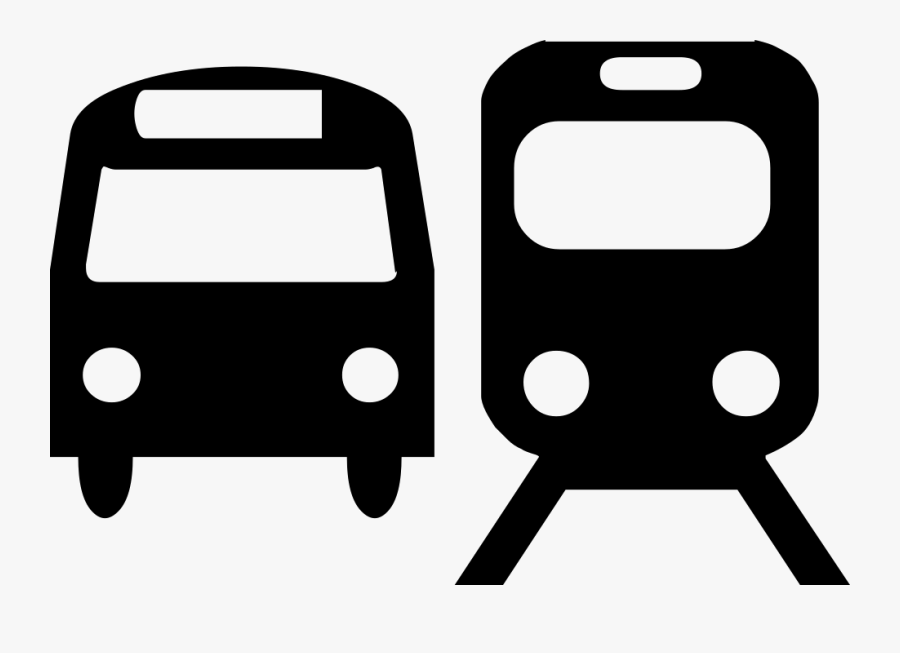 Bus And Train Silhouettes - Bus Train Icon, Transparent Clipart