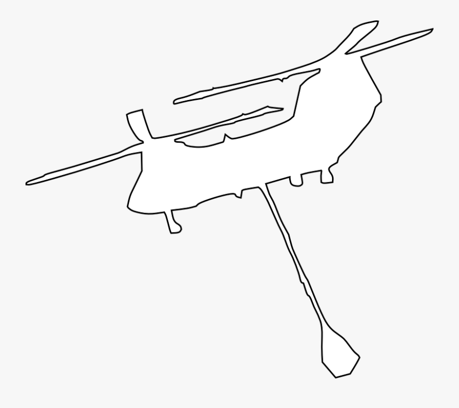 Chinook, Army, Helicopter, Silhouette, Military, Lift - Black Chinook Helicopter Clipart, Transparent Clipart