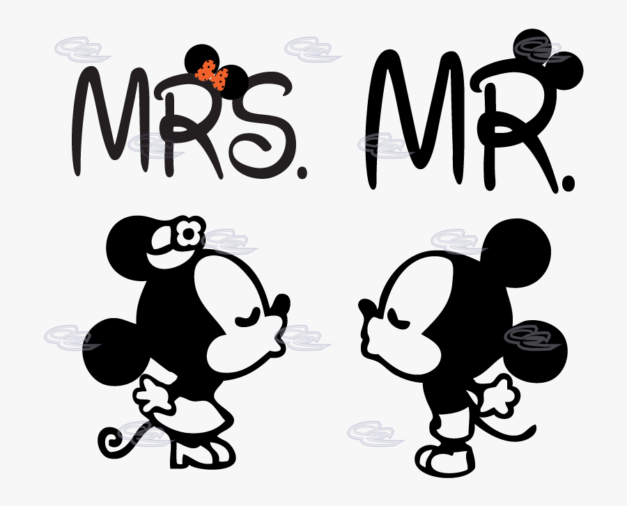 Mickey And Minnie Mouse Silhouette - Mickey Mouse A Minnie, Transparent Clipart