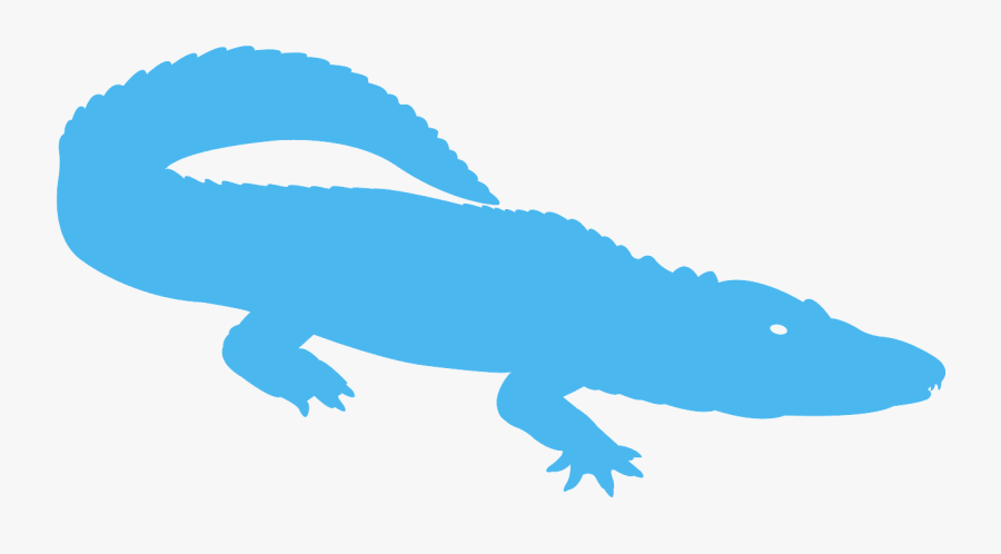 Blue Silhouettes Of A Alligator, Transparent Clipart