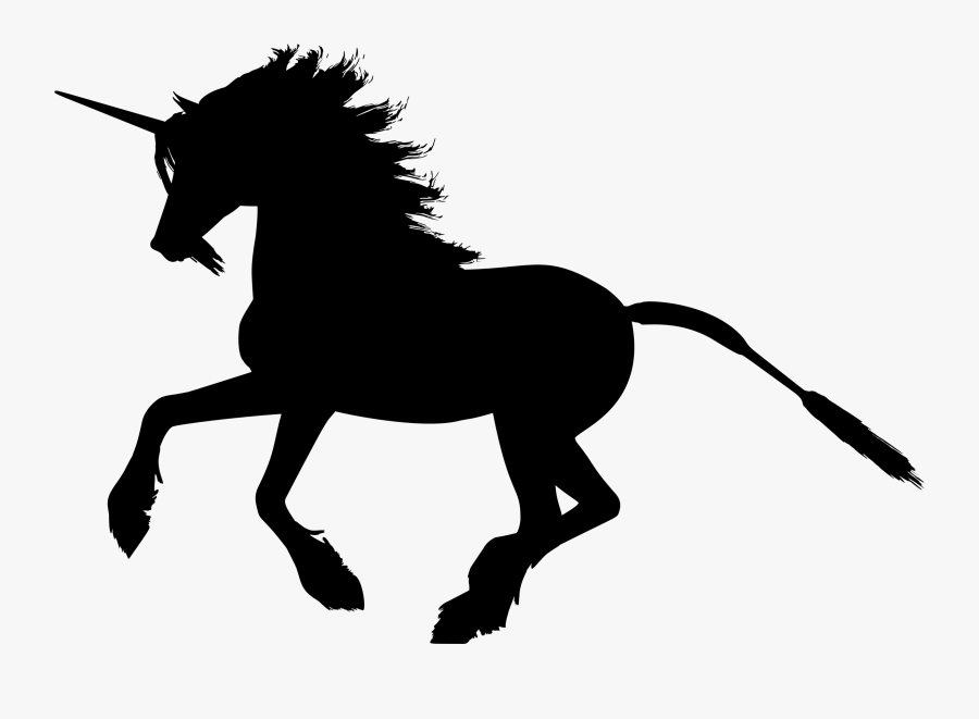 Unicorn Silhouette 8 Variation 2 Clip Arts - Unicornio Corriendo, Transparent Clipart